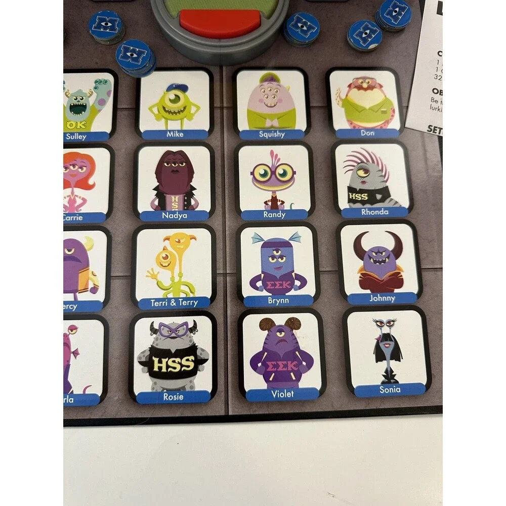 Monster’s University Who's Behind The Door Game? Guess Who 2013 Missing 2 Tokens